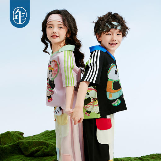 年衣童装男女童新款2025夏装原创卡通立领上衣打底百变盼达POLO衫 商品图4