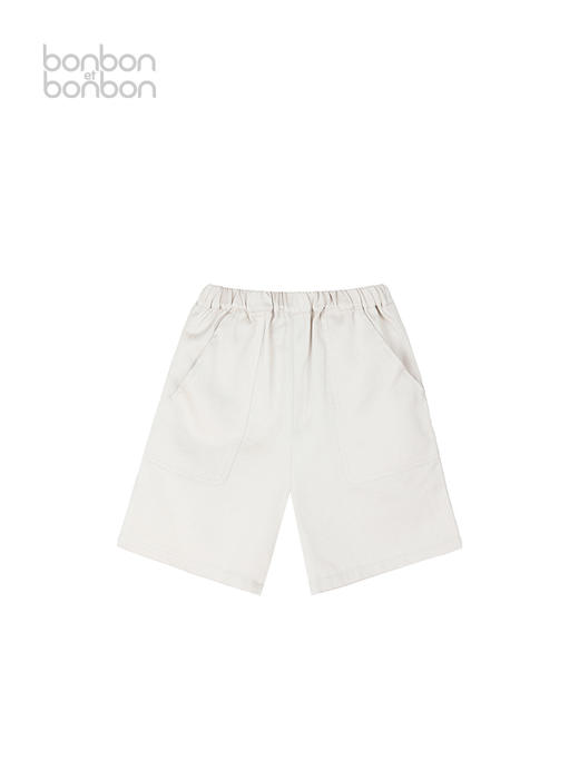 休闲米白五分裤 商品图0