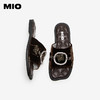 MIO米奥拖鞋女丝绒蝴蝶复古低跟方头外穿度假凉鞋M253131943 商品缩略图3