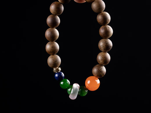 XY0056原创沉香DIY碧玉南红手串10mm 商品图5