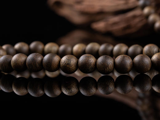 XY0057天然沉香圆珠多圈手链108佛珠 商品图3