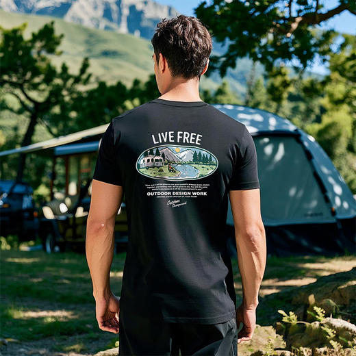 夏日新品户外公路露营印花短袖T恤 速干透气 男女同款 登山露营 NMT-2210 商品图0