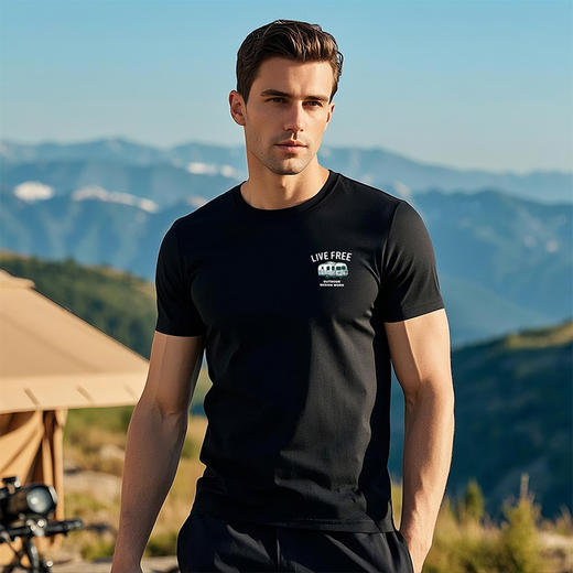 夏日新品户外公路露营印花短袖T恤 速干透气 男女同款 登山露营 NMT-2210 商品图1