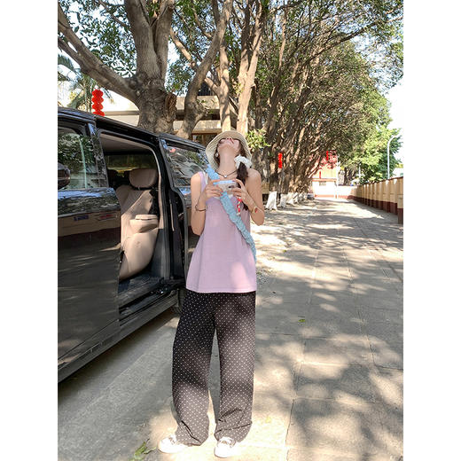 <曾小咸推荐>慵懒风无袖外穿紫色针织吊带背心上衣 商品图2