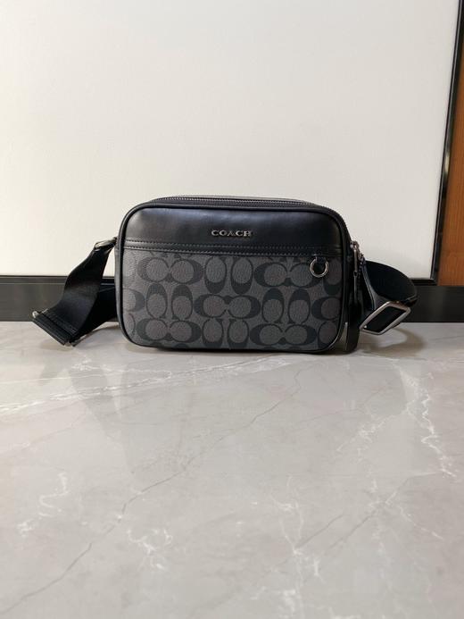 男士单肩相机斜挎包老花邮差包时尚手机腰包男款 商品图6