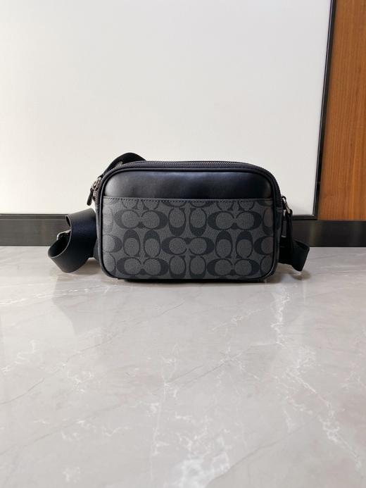 男士单肩相机斜挎包老花邮差包时尚手机腰包男款 商品图8