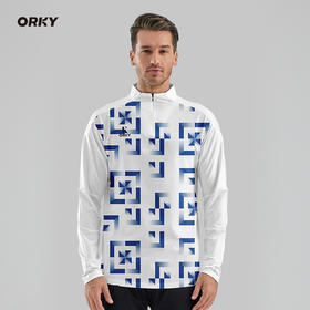 ORKY沃恺秋冬长袖足球训练服套装男定制半拉链修身套头衫运动外套