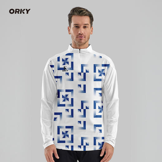 ORKY沃恺秋冬长袖足球训练服套装男定制半拉链修身套头衫运动外套 商品图0
