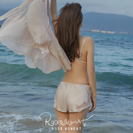 多色蕾丝三角杯真丝文胸T裤套装 T221020 商品图5