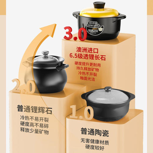 乐享陶瓷黄盖熊猫煲4.5L 商品图4