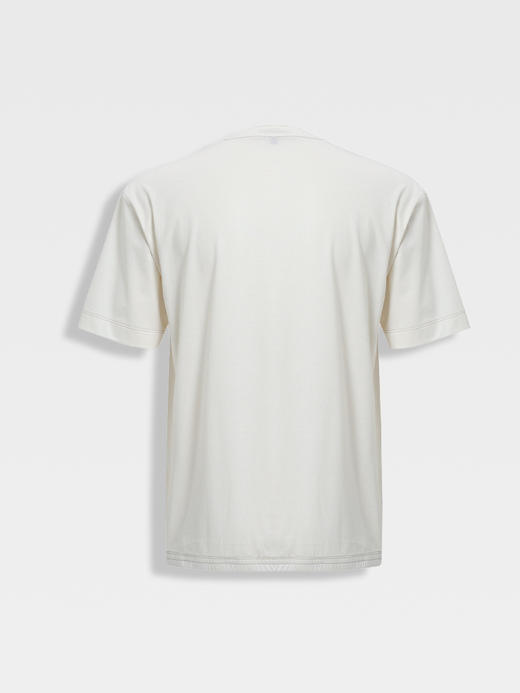 callisto启程系列糯米白长绒棉混纺T恤 商品图1