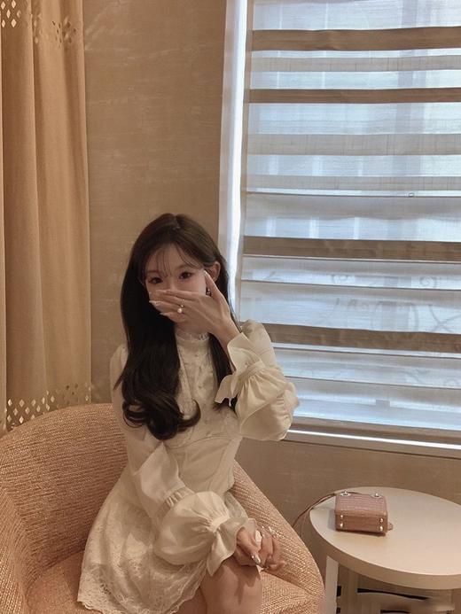 金蘑菇菇 软香玉 蕾丝衬衫新中式上衣/ 重工提花缎面衬衣 商品图0