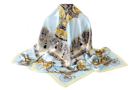 丝巾 欧式古典风格 时尚百搭方巾 色泽艳丽 纹样精美