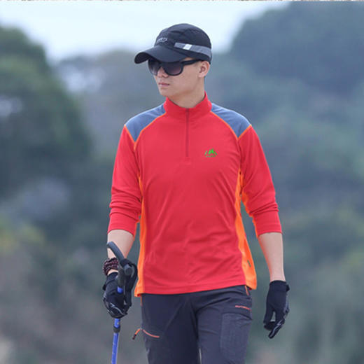 【69秒杀！第二件半价】LUCKY DEER山系男款拼色户外速干长袖 商品图3