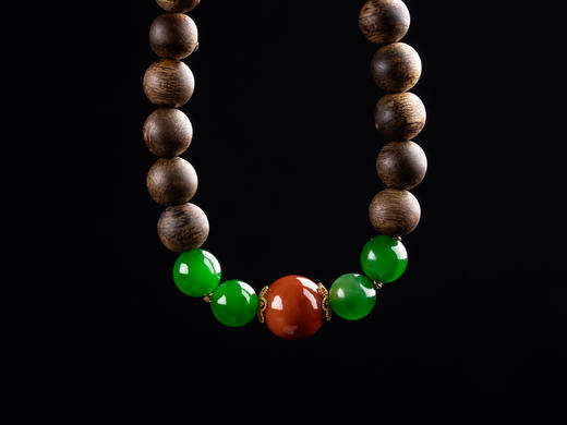 XY0010原创沉香DIY碧玉单圈手串 商品图7