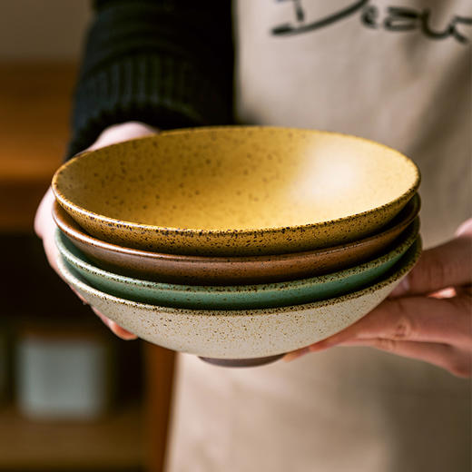 摩登主妇日式斗笠碗小号米饭碗家用餐具浅口摔酒碗陶瓷碗复古碗具 商品图4