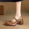 【预售5天】上脚舒适轻底Q弹牛皮圆头厚底一字带玛丽珍鞋MLD&AM919 商品缩略图0