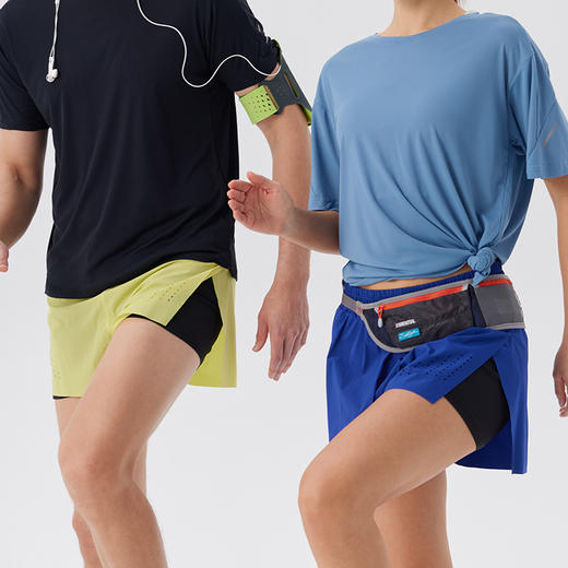 跃牌【跃LEAP-ACTIVE】 弹力紧身双层健身跑步训练篮球马拉松三分短裤H51191 商品图1