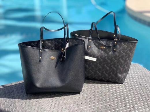 寇家小马车双面时尚女士单肩手提tote包包通勤便携百搭大容量托特包购物袋 商品图5