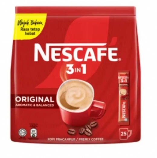 马来西亚 雀巢3合1原味白咖啡-25条 商品图0