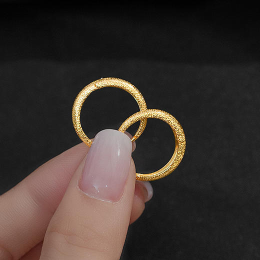 【大女主】925纯银素圈冷淡风闪砂耳环【BF-ES1690】 商品图2