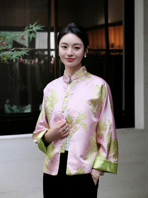 盛唐牡丹| 繁花似锦真丝加密缎手推绣外套(限量款-售完不补) 商品图0