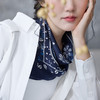 【林栖设计小店】桑蚕丝丝巾多色复古印花优雅百搭气质2025春夏新品配饰女方巾2952136-荷叶边2952136B 商品缩略图3