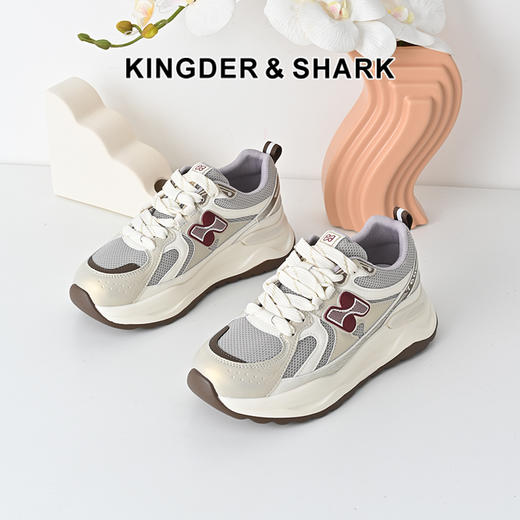 经典鲨2025年春季新款韩版时尚拼色系带跑步运动休闲鞋子女KW219-517021 商品图0