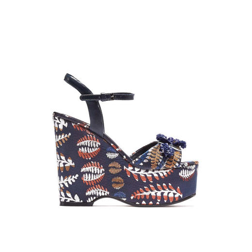 888736988928 汤丽柏琦Tory Burch 女士花卉拼贴鱼嘴坡跟凉鞋 商品图0