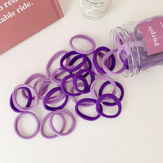 立减10【50根装 简约百搭发圈，高弹力设计】糖果色头绳 ins皮筋女生扎头发绳 头饰高弹力简约百搭发圈-QQ#异业福利 商品图9