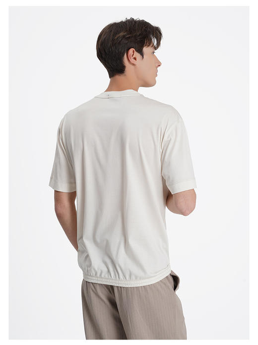 callisto启程系列糯米白长绒棉混纺T恤 商品图4