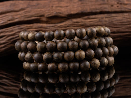 XY0057天然沉香圆珠多圈手链108佛珠 商品图4