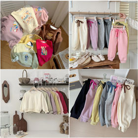 【69.9元/2件任选】儿童春季纯棉卫衣卫裤男童女童春季裤子上衣