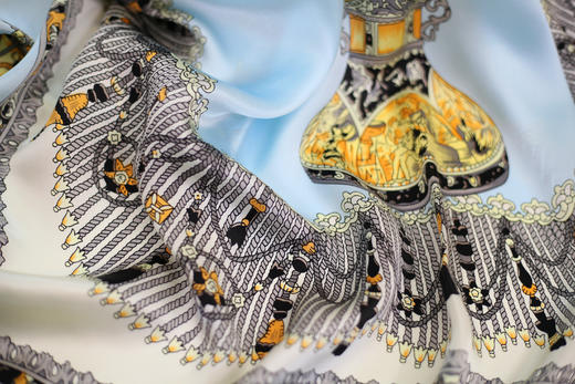 丝巾 欧式古典风格 时尚百搭方巾 色泽艳丽 纹样精美 商品图4