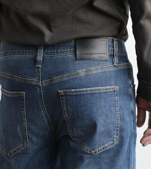 G.X.G 元单弹力水洗修身小直筒 牛仔裤 NZK233 商品图1