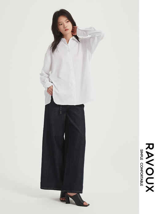 271039911白色侧开叉衬衫 商品图4