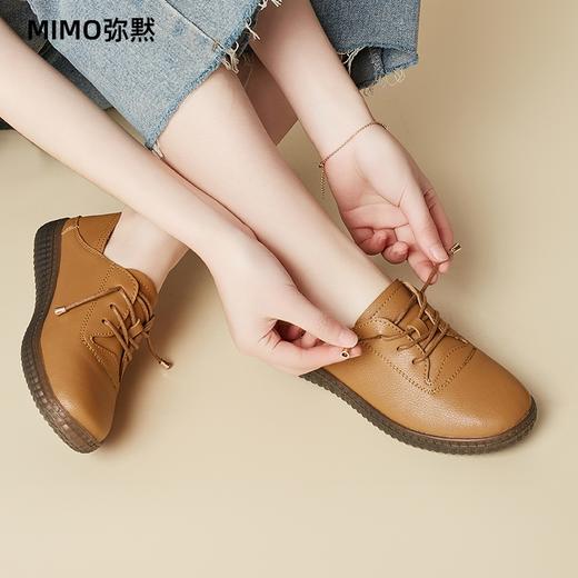 MIMO弥黙「一脚蹬牛皮豆豆鞋」，软牛皮 + 圆头设计，走路稳防滑，轻松一鞋两穿 商品图5