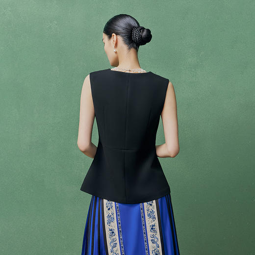 【林栖设计小店】优雅马夹法式复古珍珠修身显瘦2025春夏新品无袖外套女1952024 商品图8