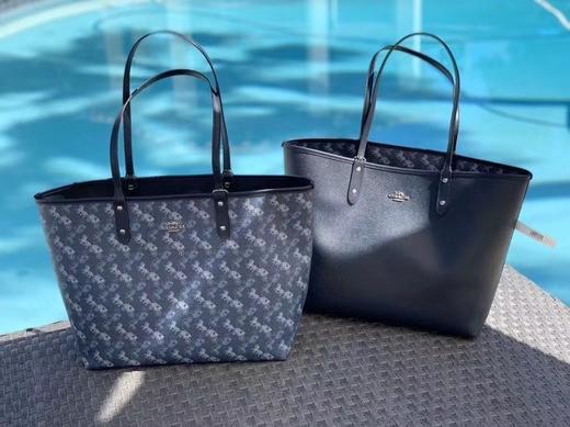 寇家小马车双面时尚女士单肩手提tote包包通勤便携百搭大容量托特包购物袋 商品图9