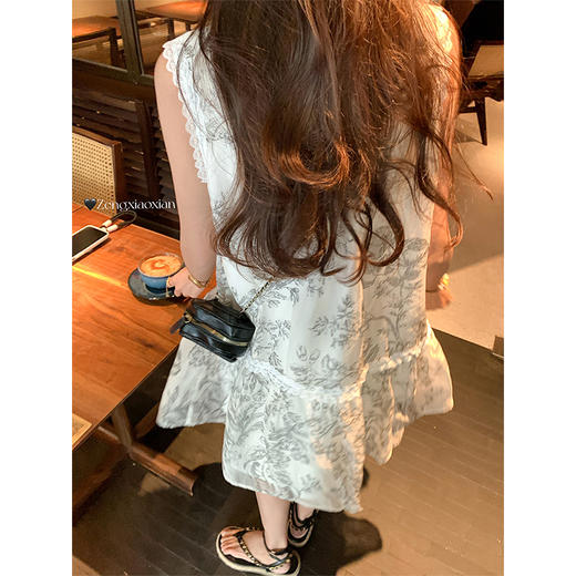 <曾小咸推荐>3.28现货秒杀 ！微信超特价！水墨画印花新中式连衣裙 日常219.99 立减130 秒杀89.99！！ 商品图4