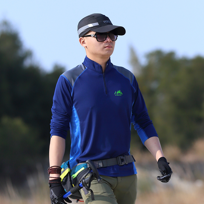 【69秒杀！第二件半价】LUCKY DEER山系男款拼色户外速干长袖