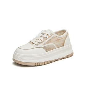 2楼天美意BI941网面透气新中式厚底板鞋