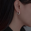 【大女主】925纯银素圈冷淡风闪砂耳环【BF-ES1690】 商品缩略图1