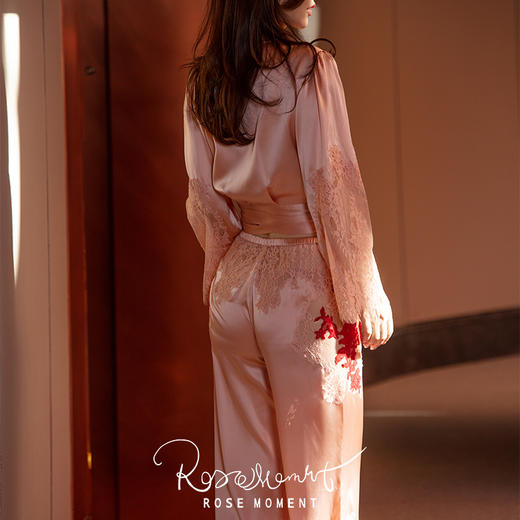 法式风情短上衣长裤真丝套装 T221018 商品图1