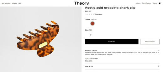 【收尾团购】Theory国外专柜限定款 豹纹抓夹 纯手工打磨醋酸板材抓夹 商品图0