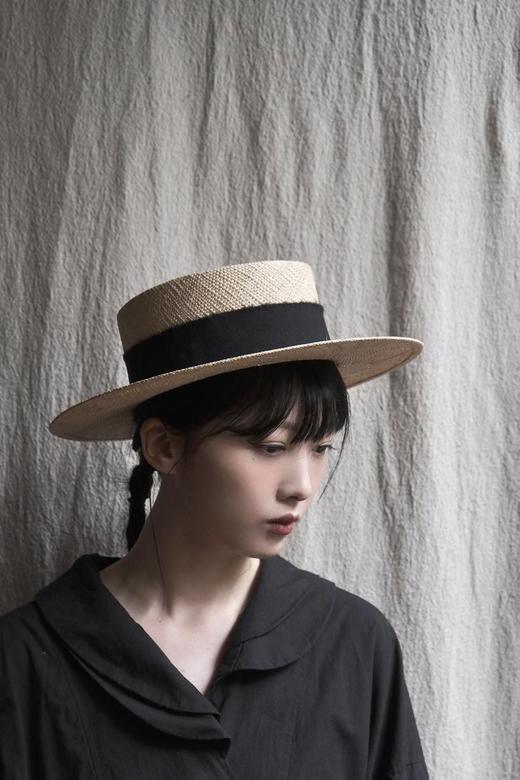 Kreuzzz  原色tsubasa羊毛饰带平顶宽檐礼帽 商品图3