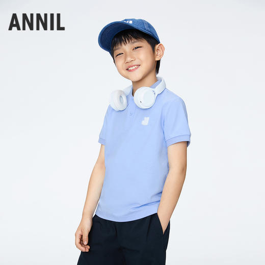 男童翻领SORONA短袖针织衫夏季新款安奈儿童装EB521175 商品图2