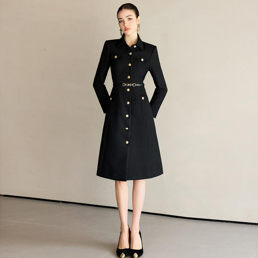 IWY/气质轻奢黑色西装裙女新款绑带长裙正式场合职业连衣裙Q1280 商品图0