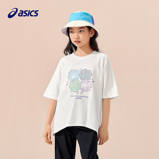 ASICS/亚瑟士童装25年夏季新款女童廓形运动吸湿速干透气T恤轻量 商品图1