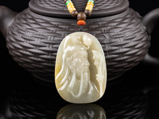 XY0084原创DIY沉香翡翠珠链+黄翡关公挂件 商品图0